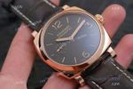 Swiss Grade Knockoff Padiomir Panerai Watch Rose Gold Case Black Leather